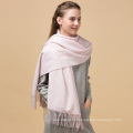 Fashional Winter Dame solide rosa Farbe benutzerdefinierte 100% Kaschmir-Schal